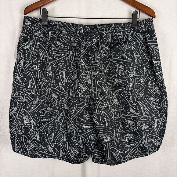 New Nike Swim 7" Volley Shorts Black White Sneakers Men's XXL NESSE522-001 NWT - Picture 5 of 6